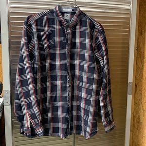 MARC ECKO - mens button down. XL. Blue. White. Red. Cut & sew